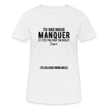 Departure Personalized Co-worker Signed - Women's Breathable T-Shirt - white - Front - AI Model Female 172 dark (172cm)