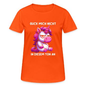 Ne me regarde pas sur ce ton - T-shirt respirant Femme - orange néon - Devant - AI Model Female 172 dark (172cm)