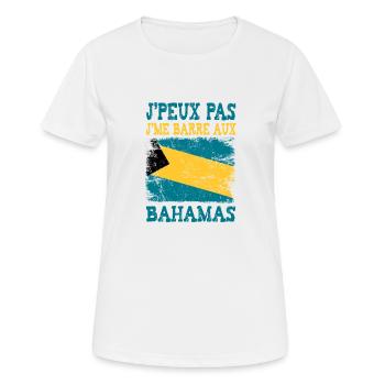 Ich kann nicht, ich fahre auf die Bahamas - Frauen T-Shirt atmungsaktiv - Weiß - Vorne - AI Model Female 172 dark (172cm)