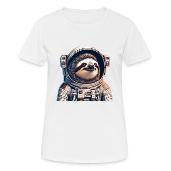Nachdenkliches Faultier Astronaut - Frauen T-Shirt atmungsaktiv - Weiß - Vorne - AI Model Female 172 dark (172cm)