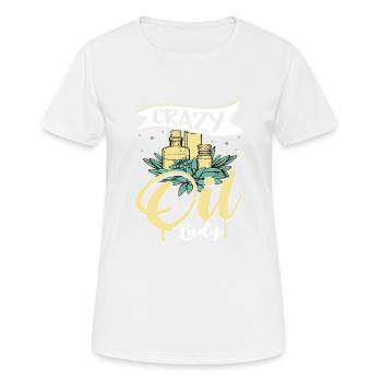 Crazy Oil Lady Huile essentielle de guérison naturelle - T-shirt respirant Femme - blanc - Devant - AI Model Female 172 dark (172cm)