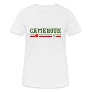 CAMEROUN drapeau et emblème du Cameroun - T-shirt respirant Femme - blanc - Devant - AI Model Female 172 dark (172cm)