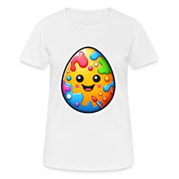 Œuf de Pâques - T-shirt respirant Femme - blanc - Devant - AI Model Female 172 dark (172cm)