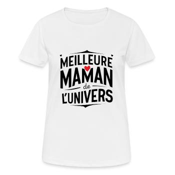 meilleure maman de l'univers cadeau maman - T-shirt respirant Femme - blanc - Devant - AI Model Female 172 dark (172cm)