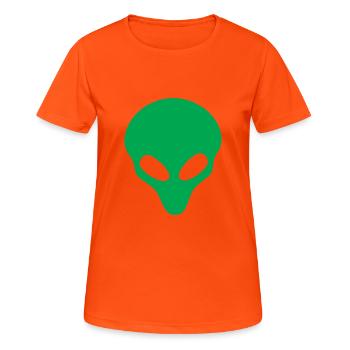 Tête d’extraterrestre vert drôle vie extraterrestre cool - T-shirt respirant Femme - orange néon - Devant - AI Model Female 172 dark (172cm)