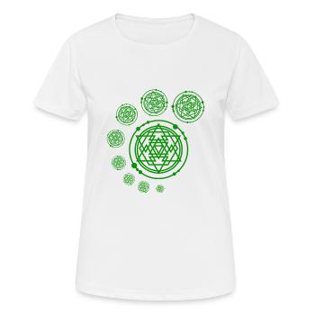 Kornkreis, extraterrestrisches Alien-Begegnungs-Wortspiel - Frauen T-Shirt atmungsaktiv - Weiß - Vorne - AI Model Female 172 dark (172cm)