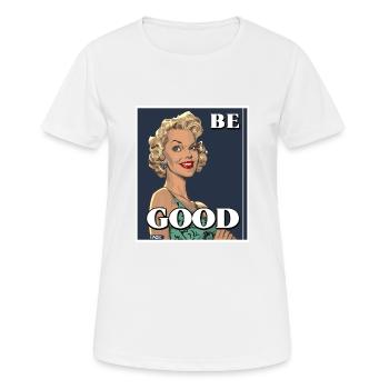 Nostalgic housewife: message of well-being - Women's Breathable T-Shirt - white - Front - AI Model Female 172 dark (172cm)