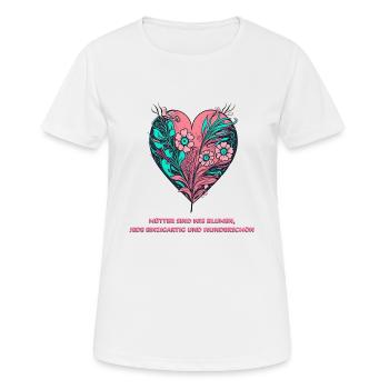 Blumenherz: Jede Mutter ist einzigartig und wunder - Frauen T-Shirt atmungsaktiv - Weiß - Vorne - AI Model Female 172 dark (172cm)