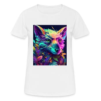 Neon Forest Fox - Women's Breathable T-Shirt - white - Front - AI Model Female 172 dark (172cm)