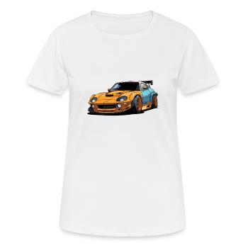 Voiture de sport de bande dessinée cool - T-shirt respirant Femme - blanc - Devant - AI Model Female 172 dark (172cm)
