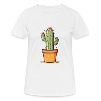 a flowering cactus - Women's Breathable T-Shirt - white - Front - AI Model Female 172 dark (172cm)