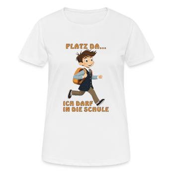 SCHOOLCHILD IS NOW ALLOWED TO GO TO SCHOOL - Women's Breathable T-Shirt - white - Front - AI Model Female 172 dark (172cm)