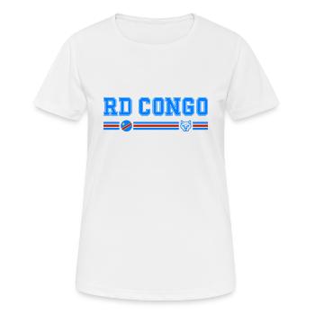 DR KONGO Flagge und Emblem des Kongo - Frauen T-Shirt atmungsaktiv - Weiß - Vorne - AI Model Female 172 dark (172cm)