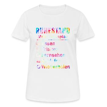 Pension de retraité Drôle de retraite Retraité Hommes - T-shirt respirant Femme - blanc - Devant - AI Model Female 172 dark (172cm)