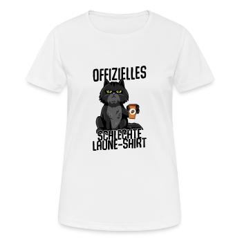 Offizielles schlechte Laune Shirt Katze white - Frauen T-Shirt atmungsaktiv - Weiß - Vorne - AI Model Female 172 dark (172cm)