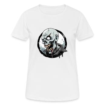 Dégoulinant de zombie Nosferatu vampire - T-shirt respirant Femme - blanc - Devant - AI Model Female 172 dark (172cm)