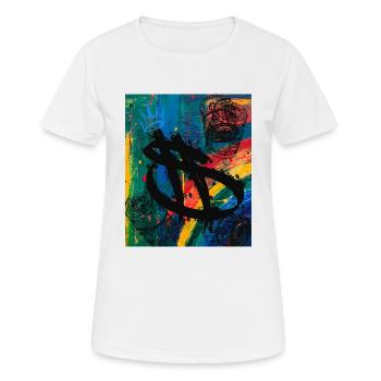 Money Money Para Dollar Graffiti Stock Exchange - Frauen T-Shirt atmungsaktiv - Weiß - Vorne - AI Model Female 172 dark (172cm)