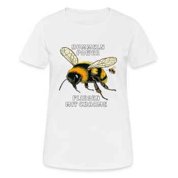 LA PUISSANCE DES BOURDONS VOLE AVEC CHARME - T-shirt respirant Femme - blanc - Devant - AI Model Female 172 dark (172cm)