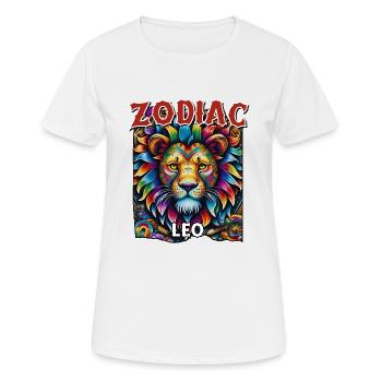 Zodiaque Lion alias signe du zodiaque Lion - T-shirt respirant Femme - blanc - Devant - AI Model Female 172 dark (172cm)