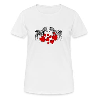 Zebras In Love Funny Stripes Animal Lovers Cute - Women's Breathable T-Shirt - white - Front - AI Model Female 172 dark (172cm)