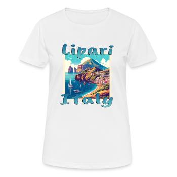 Sommerurlaub in Lipari: Italiens Inseltraum - Frauen T-Shirt atmungsaktiv - Weiß - Vorne - AI Model Female 172 dark (172cm)
