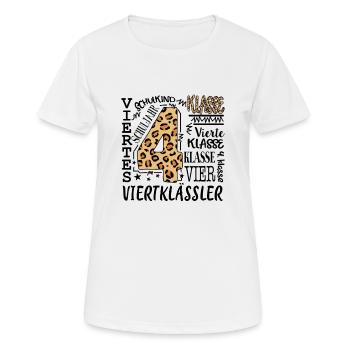 4.Klasse - Frauen T-Shirt atmungsaktiv - Weiß - Vorne - AI Model Female 172 dark (172cm)