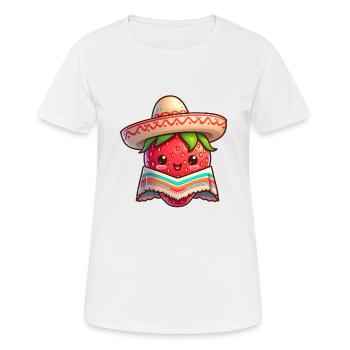 Fraise mexicaine - T-shirt respirant Femme - blanc - Devant - AI Model Female 172 dark (172cm)