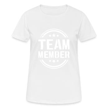 Team Mitglied - Frauen T-Shirt atmungsaktiv - Weiß - Vorne - AI Model Female 172 dark (172cm)