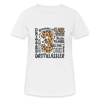 3.Klasse - Frauen T-Shirt atmungsaktiv - Weiß - Vorne - AI Model Female 172 dark (172cm)