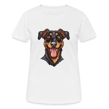 Beauceron Berger de Beauce Bas Rouge Cartoon - Women's Breathable T-Shirt - white - Front - AI Model Female 172 dark (172cm)