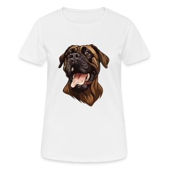 Broholmer | Danish Mastiff | Cartoon Artwork - Frauen T-Shirt atmungsaktiv - Weiß - Vorne - AI Model Female 172 dark (172cm)