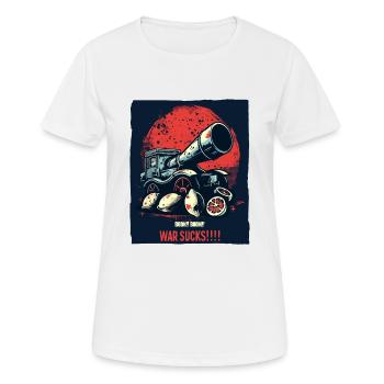 Big bang avec des citrons, la guerre c’est de la merde - T-shirt respirant Femme - blanc - Devant - AI Model Female 172 dark (172cm)
