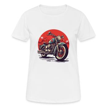 Large Chopper Motorcycle - Women's Breathable T-Shirt - white - Front - AI Model Female 172 dark (172cm)