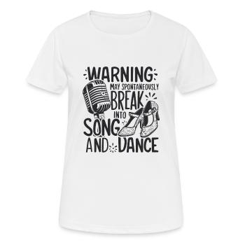 SONG AND DANCE - Women's Breathable T-Shirt - white - Front - AI Model Female 172 dark (172cm)