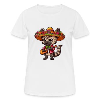 Cinco de Mayo Hyena Guitare Mariachi - T-shirt respirant Femme - blanc - Devant - AI Model Female 172 dark (172cm)