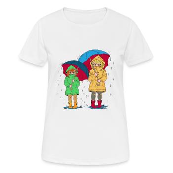 Fille, Frère Ou Sœur, Soeur, Parapluie - T-shirt respirant Femme - blanc - Devant - AI Model Female 172 dark (172cm)