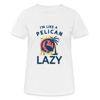 Pelikan Silhouette lustige Sprüche - Frauen T-Shirt atmungsaktiv - Weiß - Vorne - AI Model Female 172 dark (172cm)