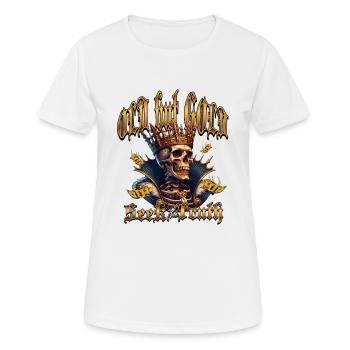 Old but Gold Seek The Truth with Skull - Women's Breathable T-Shirt - white - Front - AI Model Female 172 dark (172cm)