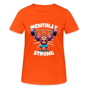 Mentally strong - well-being - Women's Breathable T-Shirt - neon orange - Front - AI Model Female 172 dark (172cm)