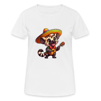 Cinco de Mayo Hyène Girafe Mariachi - T-shirt respirant Femme - blanc - Devant - AI Model Female 172 dark (172cm)
