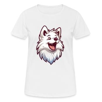 Japan Spitz | Japanese Spitz | Cartoon Artwork - Frauen T-Shirt atmungsaktiv - Weiß - Vorne - AI Model Female 172 dark (172cm)