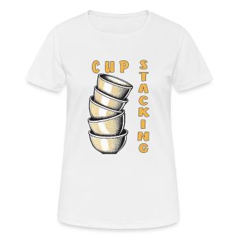 CUP STACKING - Women's Breathable T-Shirt - white - Front - AI Model Female 172 dark (172cm)