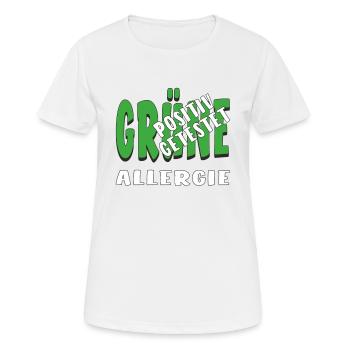 GRÜNE ALLERGIE POSITIV GETESTET - Frauen T-Shirt atmungsaktiv - Weiß - Vorne - AI Model Female 172 dark (172cm)