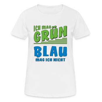 ICH MAG GRÜN BLAU MAG ICH NICHT - Frauen T-Shirt atmungsaktiv - Weiß - Vorne - AI Model Female 172 dark (172cm)