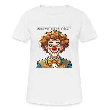 S’AMUSER AVEC LE CLOWN - T-shirt respirant Femme - blanc - Devant - AI Model Female 172 dark (172cm)