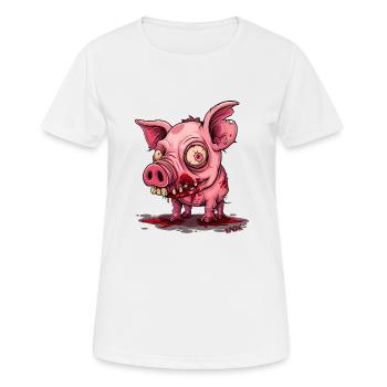 Horror Monster Baby Zombie Pig - Women's Breathable T-Shirt - white - Front - AI Model Female 172 dark (172cm)