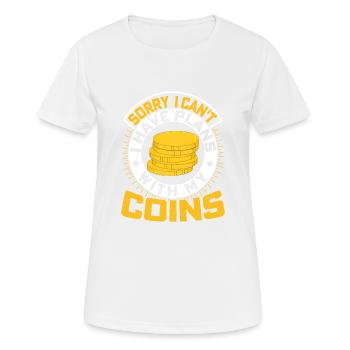Réservé par Coins : Les meilleurs plans d’un numismate - T-shirt respirant Femme - blanc - Devant - AI Model Female 172 dark (172cm)