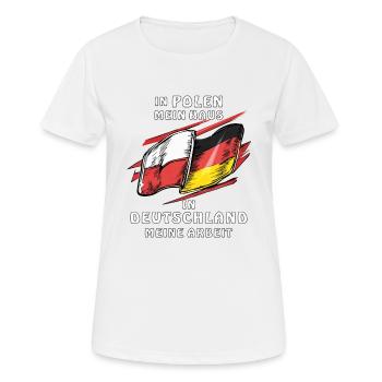 MAISON DE POLOGNE ALLEMAGNE TRAVAIL - T-shirt respirant Femme - blanc - Devant - AI Model Female 172 dark (172cm)