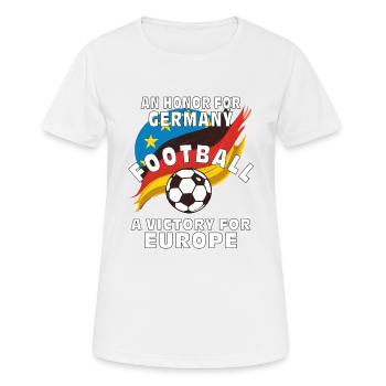 LE FOOTBALL EST UN HONNEUR POUR L’ALLEMAGNE - T-shirt respirant Femme - blanc - Devant - AI Model Female 172 dark (172cm)