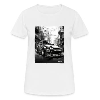 Voiture de course japonaise de drift : Street Racer JDM - T-shirt respirant Femme - blanc - Devant - AI Model Female 172 dark (172cm)